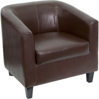 Flash Furniture Brown Leather Office Guest Chair / Reception Chair [BT-873-BN-GG]